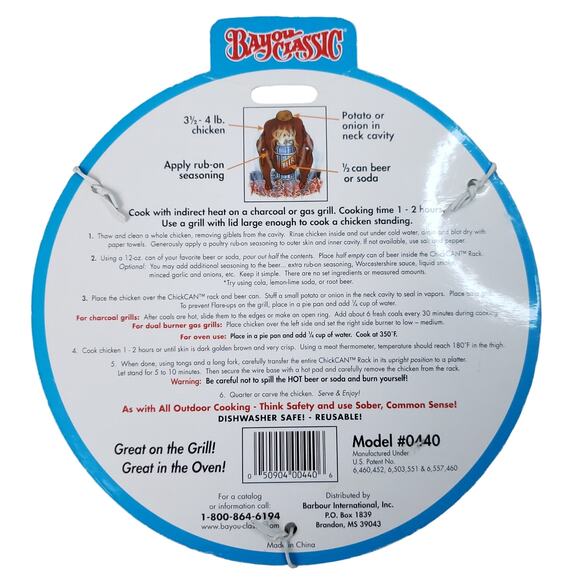 Bayou Classic Stainless Steel Beer Can Chick-CAN Chicken Rack BBQ Grill Roaster - Picture 3 of 3